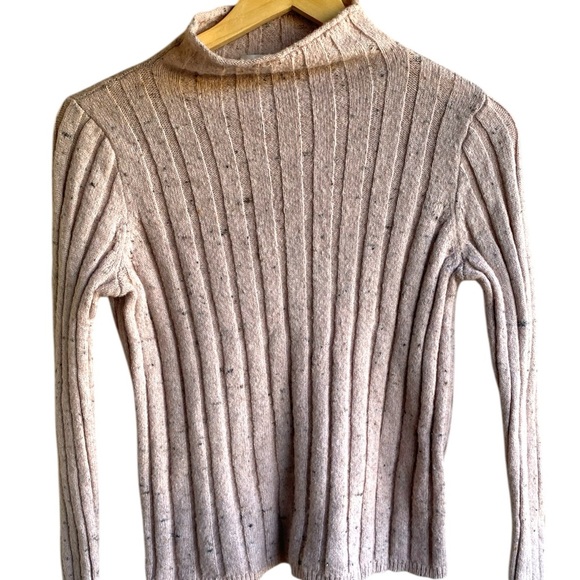 Madewell wool blend Cream Cowl Neck Sweater with Ribbed Texture - Picture 4 of 8